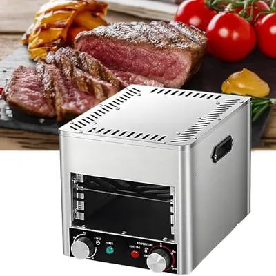 800°C Smokeless Indoor Electric Broiler Grill Fast Heat Countertop Cooking Appliance for Perfect Steak & Vegetables Easy to Clean Ideal for Home Chefs