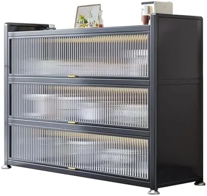 Kitchen Cabinets Kitchen Storage Cabinet With Drawers And Thread Holes For Home Food And Appliance Nization (Blue-120Cm*44Cm*124Cm)