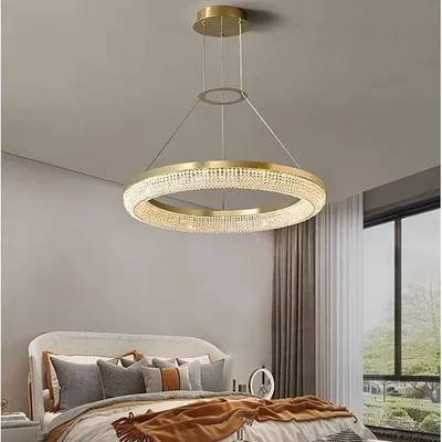 Modern Chandelier Round Led Ring Light Luxury Ceiling s for Dining Room Hanging Lamps Home Decor Appliance ,for Bedroom