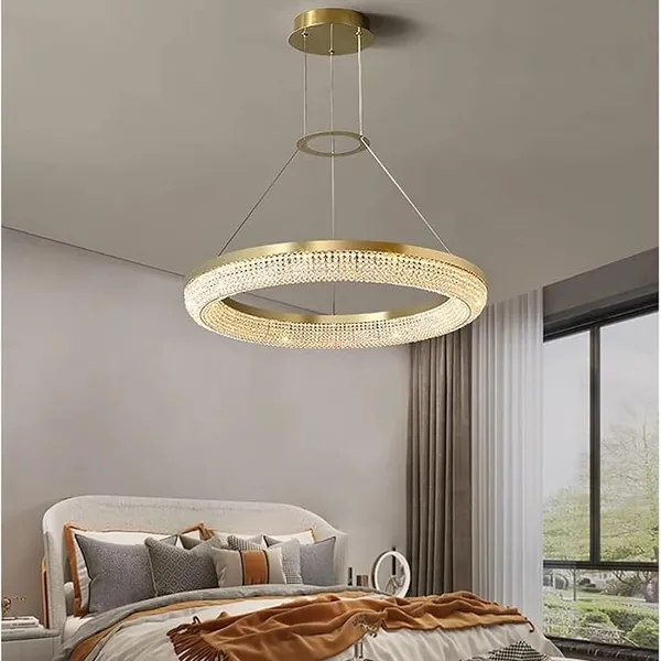 Modern Chandelier Round Led Ring Light Luxury Ceiling s for Dining Room Hanging Lamps Home Decor Appliance ,for Bedroom