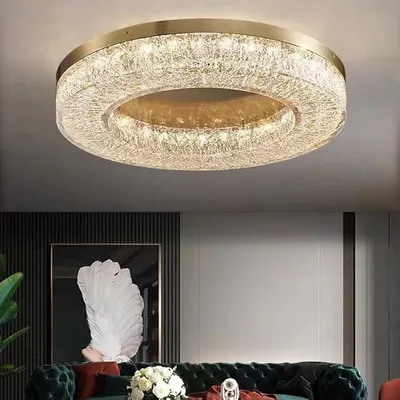 Modern Led Hanging Crystal Chandelier Hotel Restaurant K9 Lamp Living Room Home Lighting Home Appliance Decoration Lamp