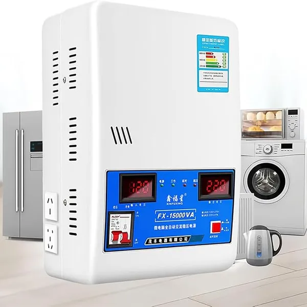 Automatic Voltage Stabilizer for Home Appliances, Computers and Refrigerators - Heavy Duty AC Regulator with Six Major Protection Functions