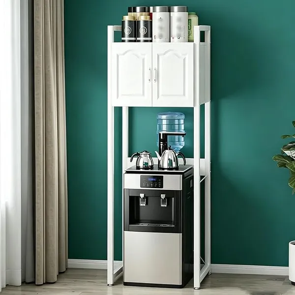 Water Dispenser Stand With Storage Shelf, Multi-Tier Appliance Rack For Robot Vacuum, MiniFridge, Microwave Stand, Coffee Bar Organizer For Kitchen Home Office(70*50*154cm/27.5*20*61"-2)