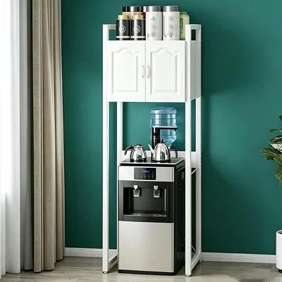 Water Dispenser Stand With Storage Shelf, Multi-Tier Appliance Rack For Robot Vacuum, MiniFridge, Microwave Stand, Coffee Bar Organizer For Kitchen Home Office(70*50*154cm/27.5*20*61"-2)