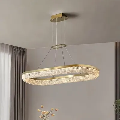 KZTHGNS Modern Round Led Ring Light Luxury Ceiling Chandeliers for Dining Room Hanging Lamps Home Decor Appliance,Island