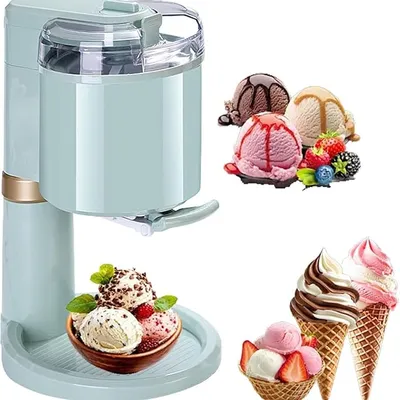 Mini Soft Serve Machine - 1L DIY Dessert Maker for Home and Kitchen, Compact Ice Cream Appliance for Creating Delightful Treats