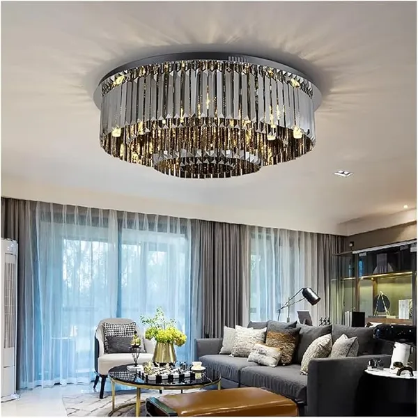 Modern Black Crystal Ceiling Light Luxury Bedroom Lamps Living Room Lustre Home Decor Led Ceiling Chandelier Home Appliance