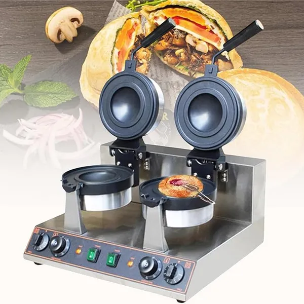 Electric Waffle Maker, Stainless Steel Burger Waffle Machine for Homemade Waffles and Cones, High Power 1300W Kitchen Appliance