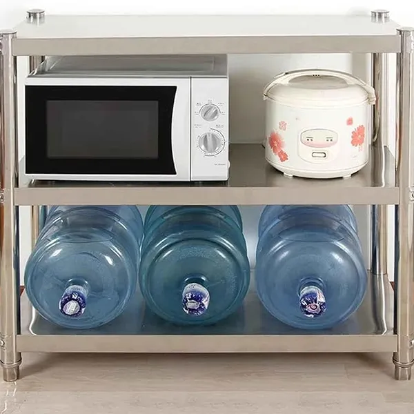 3Tier Adjustable Stainless Kitchen Microwave RFloor Standing Sto Unit for Home & Ga 100x45x80cm Versatile nizer for Kitchen Appliances & Tools