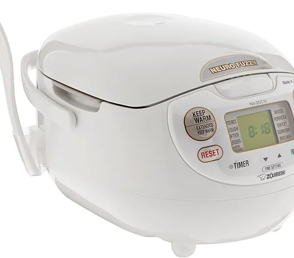Zojirushi NS-ZCC10 5-1/2-Cup Neuro Fuzzy Rice Cooker and Warmer, Premium White