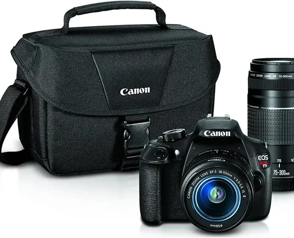 Canon EOS Rebel T5 DSLR Camera 18-55mm and 75-300mm Lens Bundle