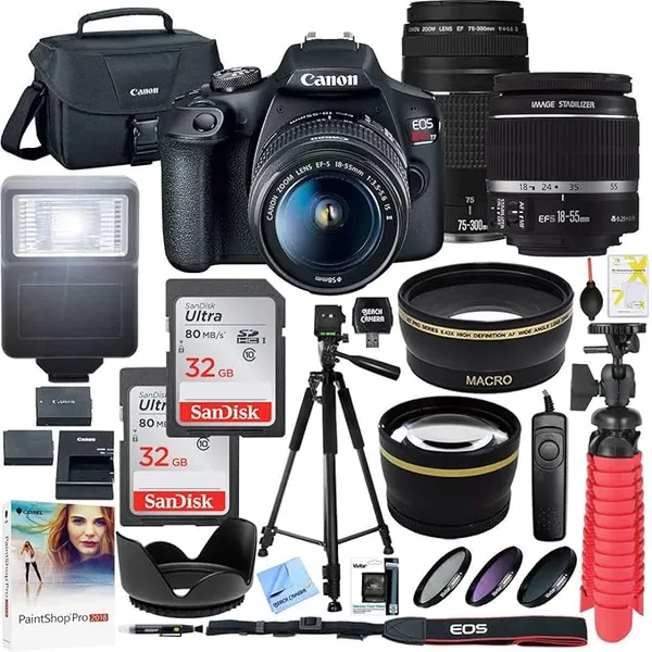 Canon EOS Rebel T7 DSLR Camera with 18-55mm and 75-300mm Lenses