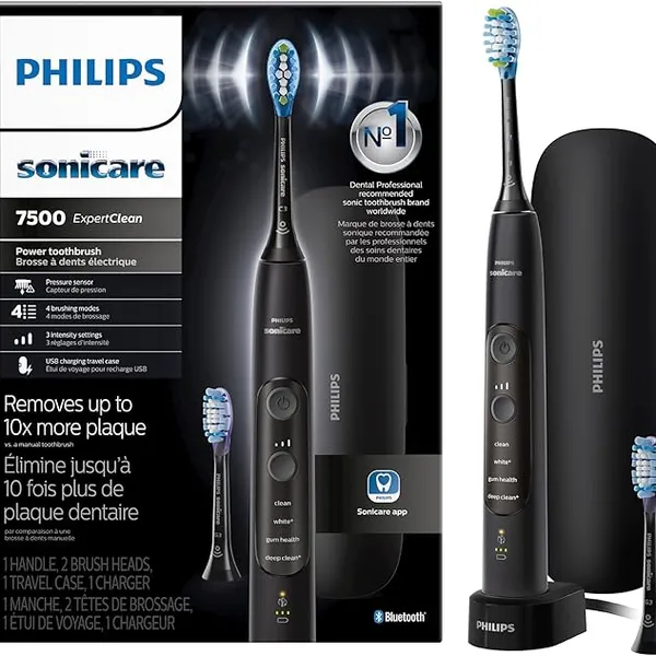 Philips Sonicare ExpertClean 7500 Rechargeable Electric Toothbrush with Pressure Sensor