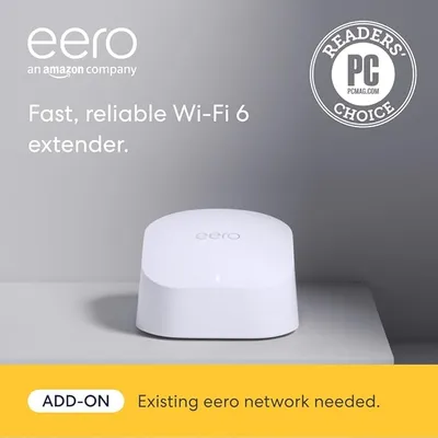Amazon eero 6 Mesh Wi-Fi Extender - Wi-Fi 6 Coverage Expansion