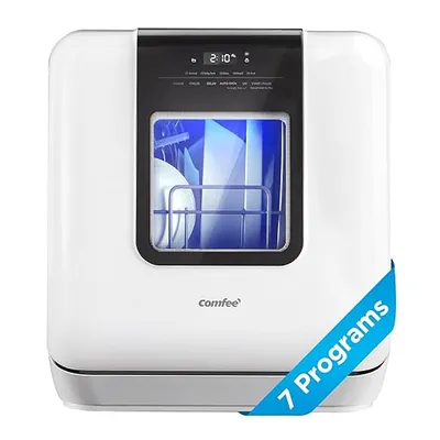 COMFEE' Portable Countertop Dishwasher, 6L Tank, 7 Programs