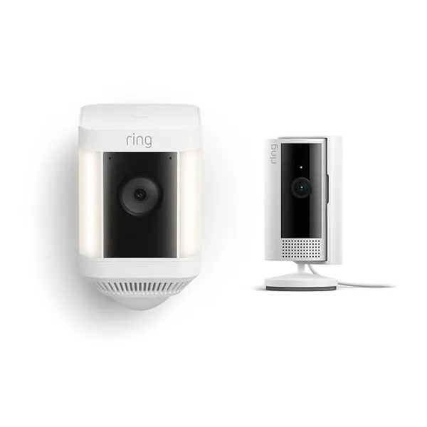Ring Spotlight Cam Plus + Indoor Cam Bundle 1080p HD