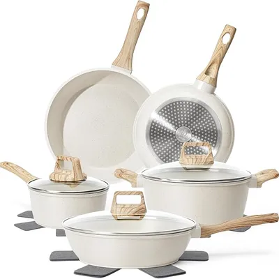 SODAY 12-Piece Non-Stick Granite Cookware Set Die-Cast Aluminum Induction Compatible