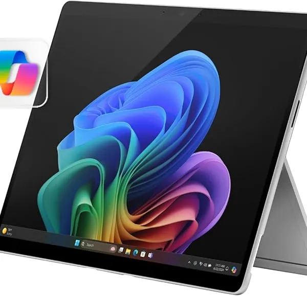 Microsoft Surface Pro 2-in-1 Laptop/Tablet (2024), Windows 11 Copilot+ PC, 13" Touchscreen LCD Display, Snapdragon X Plus (10 Core), 16GB RAM, 256GB Storage, 5G Connectivity, Platinum