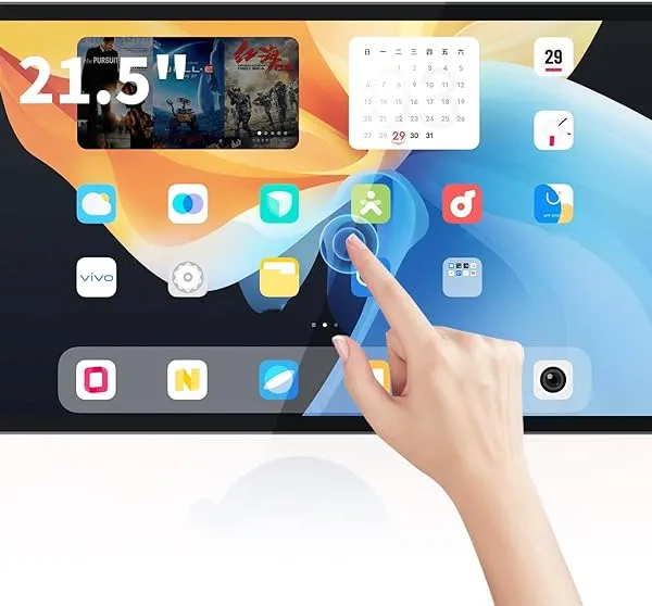 21.5 inch Android 12 Touchscreen Monitor Tablet, 16:9 FHD 1080P, WiFi & BT, Built-in Speakers, RK3588 4GB RAM & 64GB ROM, Smart Board for Classroom, Meeting & Game