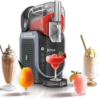 Ninja SLUSHi with RapidChill Technology, 88 oz. Frozen Drink & Slushie Machine, 5 Preset Programs, Margaritas, Frappés, and More, Premium Accents, Black, FS301