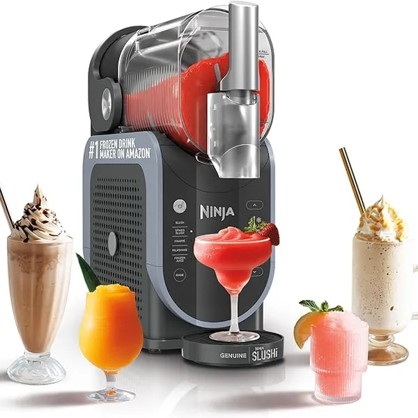 Ninja SLUSHi with RapidChill Technology, 88 oz. Frozen Drink & Slushie Machine, 5 Preset Programs, Margaritas, Frappés, and More, Premium Accents, Black, FS301