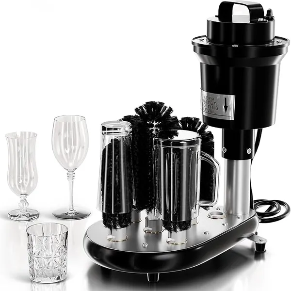 WantJoin Electric Commercial Glass Washer 5-Brush System