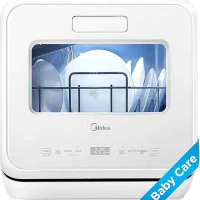 Midea MDC17P4CWW Portable Countertop Dishwasher 1.32Gal Tank