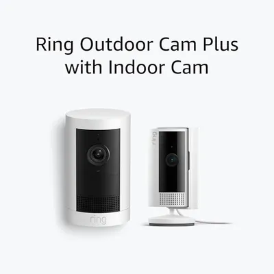 Ring Outdoor Cam Plus Battery & Indoor Cam 2nd Gen Bundle 2K/1080p
