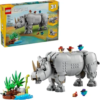 LEGO Creator 3-in-1 Wild Animals Majestic Rhino Building Set 31171