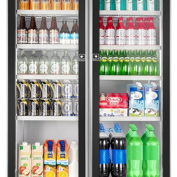 Tylza Commercial Refrigerator Double Glass Door 28.1 Cu Ft Display Merchandiser