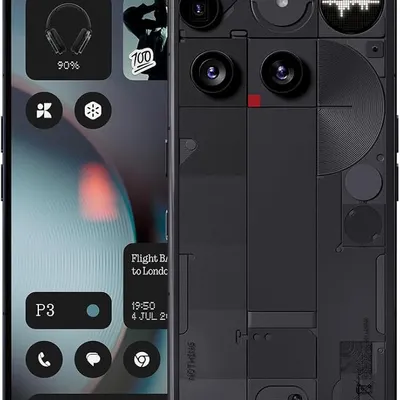 Nothing Phone (3) Cell Phone, 5G Unlocked Phones 256GB, Android 15, Snapdragon 8s Gen4, AI Mobile Phones with Four 50MP Cameras & AMOLED Display, 5150mAh, Glyph Interface, Smartphone Black