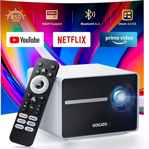 Kogata Portable Mini Projector 1080P WiFi/Bluetooth