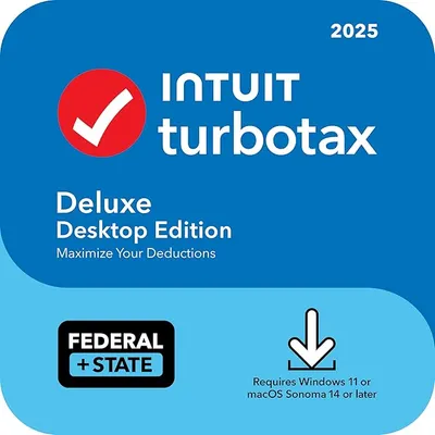 Intuit TurboTax Deluxe 2025 Federal & State Desktop Edition