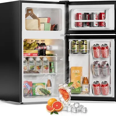 Frostorm 3.2 Cu Ft Mini Fridge with Freezer Double Door Upright