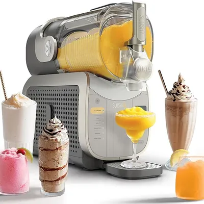 Ninja SLUSHi XL Smart Frozen Drink Maker & Slushi Machine | With SlushAssist Technology |128 oz. Capacity | Sodas, Margaritas, Frappes, Milkshakes & More | Crema | FS601BR