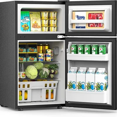 Cowsar 3.2 Cu.Ft Double Door Mini Fridge and Freezer