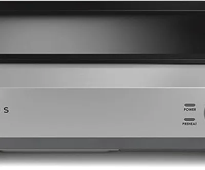 Lotus Professional Series The Short Order Precision Sear Griddle, Nonstick Electric Griddle, 1800 Watts, Large 12 inch x 17 inch Nonstick Surface, Stainless Steel, LTSGR500